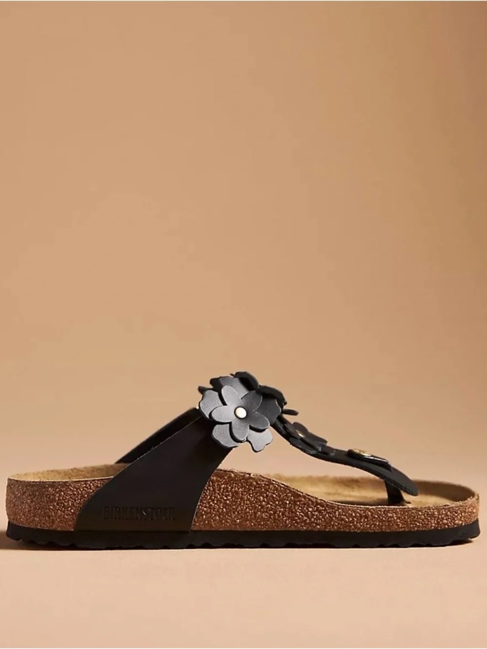Birkenstock Black Floral Gizeh Sandal - Picture 2 of 8